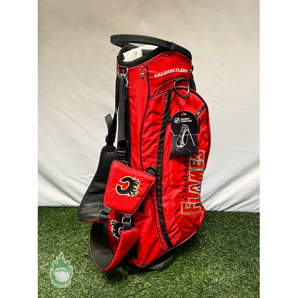 New w/ Tags NHL Calgary Flames 14-way Stand Bag 6 Pockets w/ Rainhood & Strap