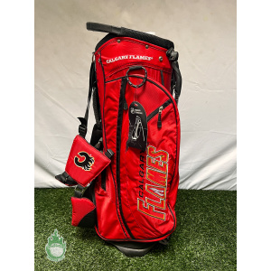 New w/ Tags NHL Calgary Flames 14-way Stand Bag 6 Pockets w/ Rainhood & Strap
