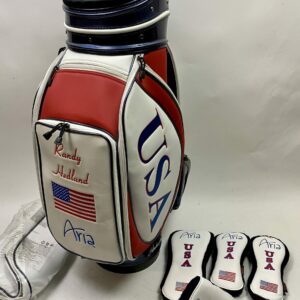 Shadow Creek Aria USA Golf Staff Bag W/ AM&E Headcovers Limited Randy Hedland