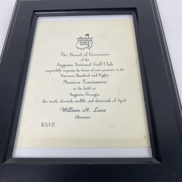 1980 Augusta National Golf Club Masters' Tournament Player Invitation 1/91 Very Rare