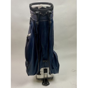 Used MLB New York Yankees Golf Cart/Carry Stand Bag 14-Way Black Dual Straps w/ Rainhood