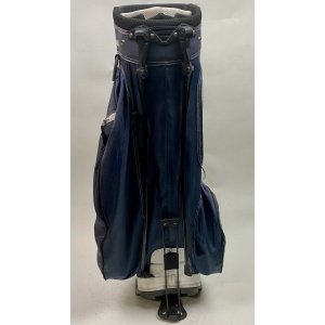 Used MLB New York Yankees Golf Cart/Carry Stand Bag 14-Way Black Dual Straps w/ Rainhood