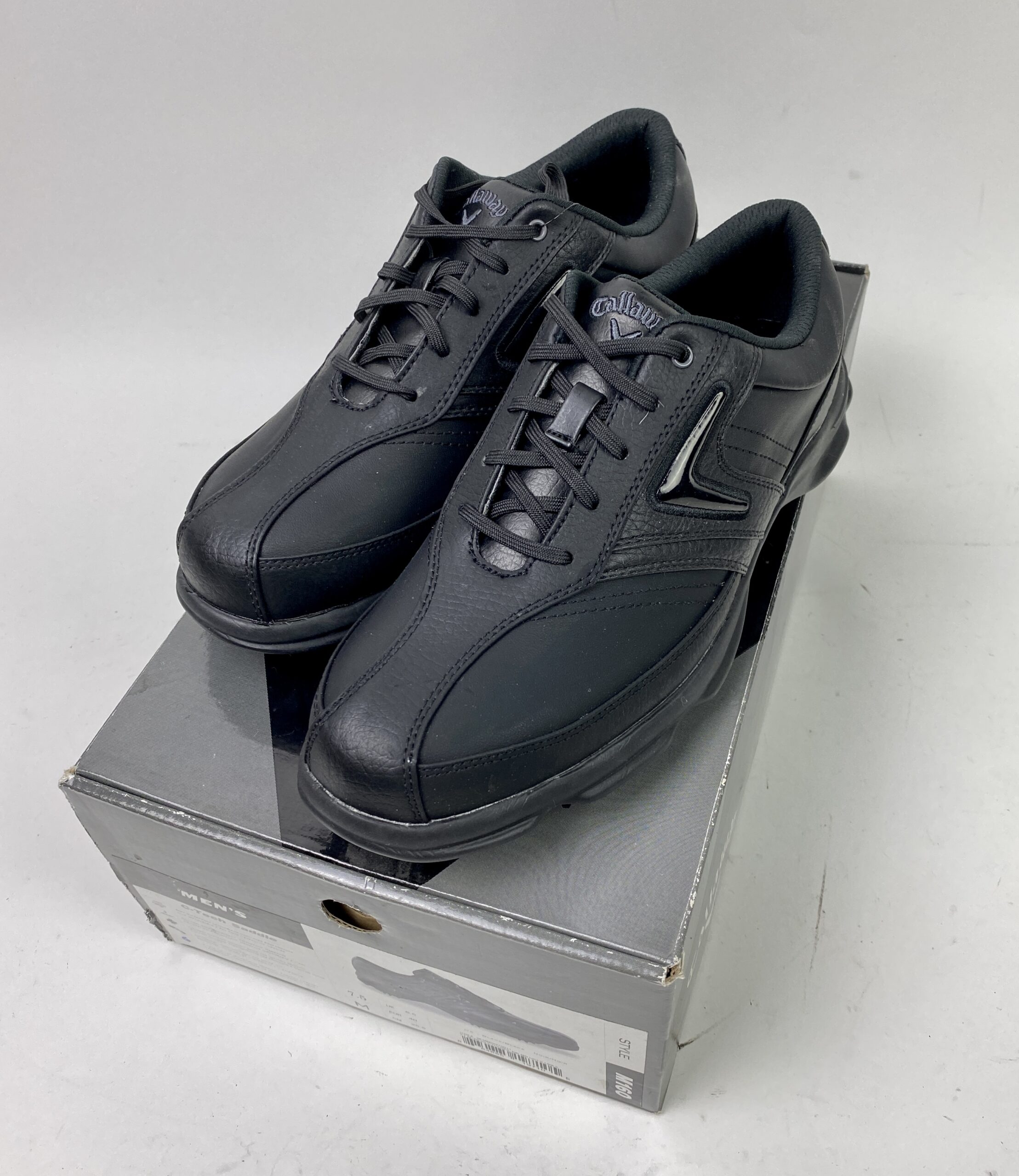 New in Box Callaway Ortholite Men's Golf Shoes Size 7.5M Black