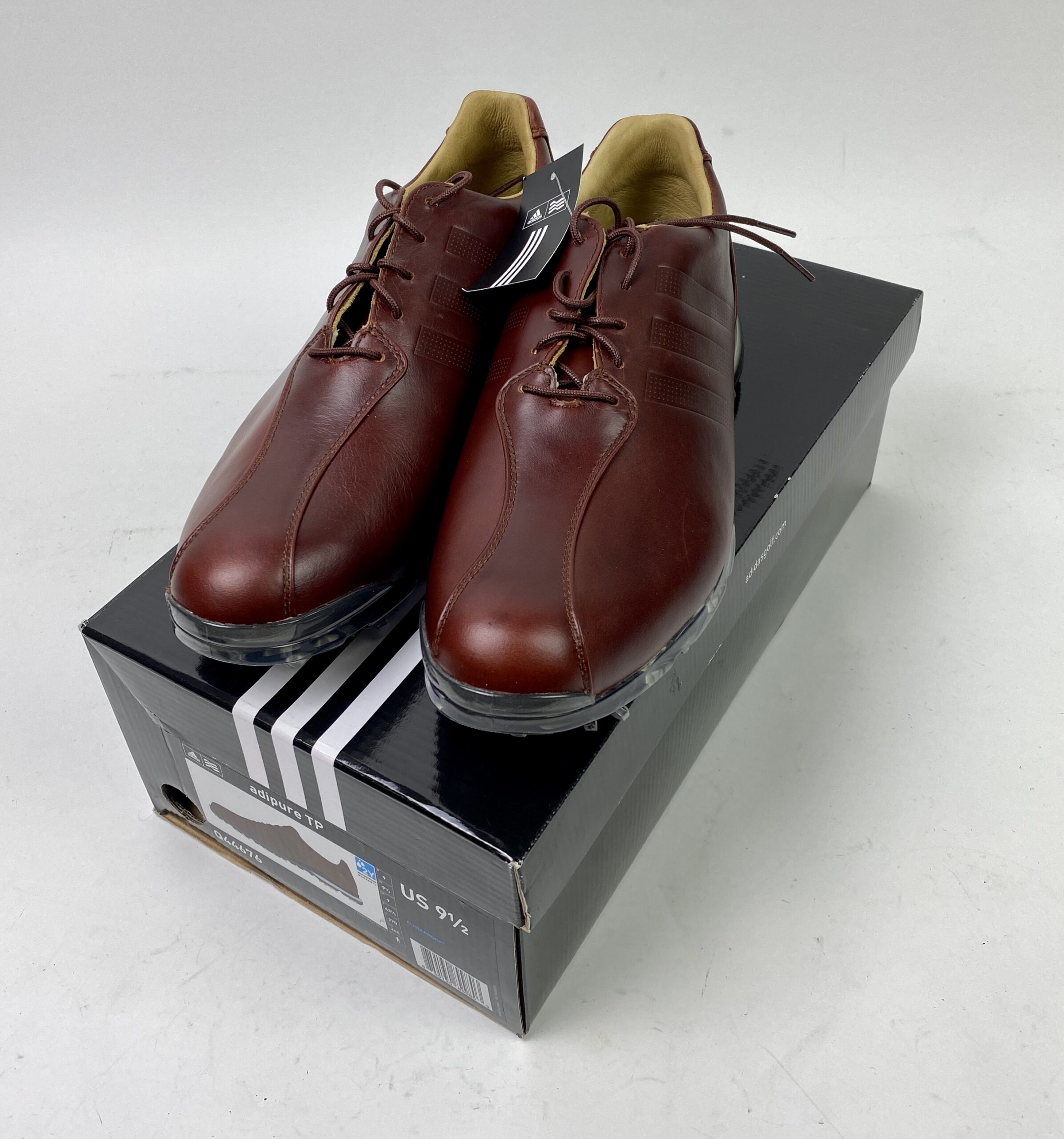 Brand New Adidas Adipure TP Golf Shoe Size 9.5 Brown/Black  display picture 3