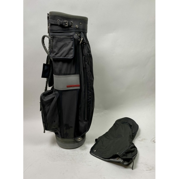 Used Prada 2005 Japan Exclusive Cart Golf Bag w/ Rainhood, Accessory Bag, Name Tag & Strap