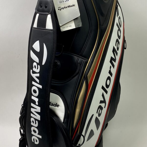 New Taylormade Golf 2016 Tour Staff Bag Black/White/Gold/Red