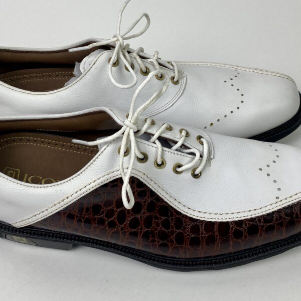 FOOTJOY FJ ICON ゴルフシューズ ホワイト/ブラウン FOOTJOY. ICON. 白 .ブラウン 25,5cm FJ FootJoy フットジョイ icon