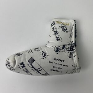 Ping Patent Drawing Karsten Solheim Blade Putter Head Cover Headcover- Magnetic Closure