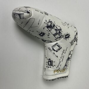 Ping Patent Drawing Karsten Solheim Blade Putter Head Cover Headcover- Magnetic Closure