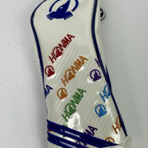 Very Nice Honma Hybrid 22* Headcover Head Cover Ivory/Blue Ships Free