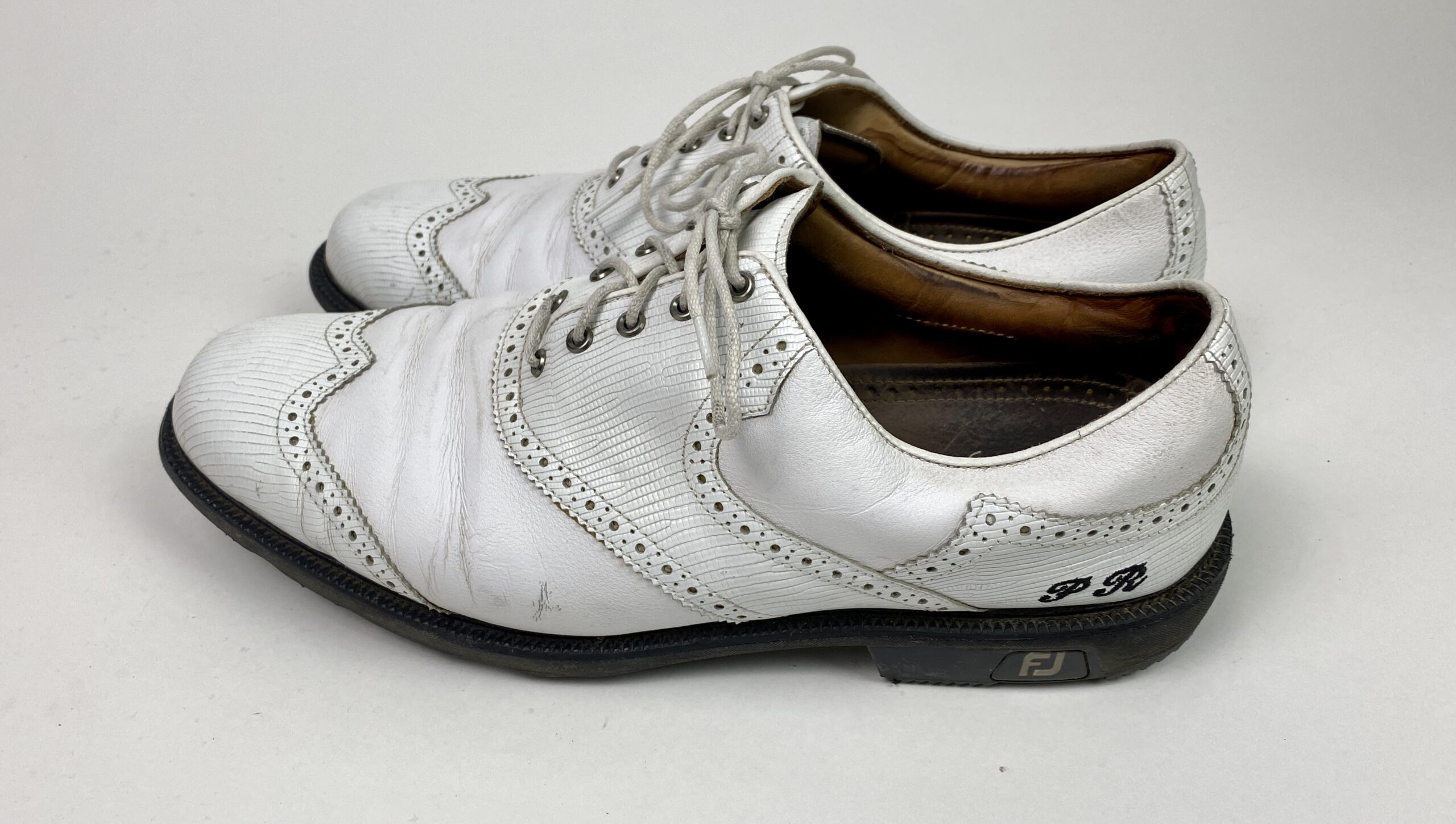 Used FootJoy ICON Mens 11 Leather Golf Shoes Wing Tip White 52104 Custom PR  · SwingPoint Golf®