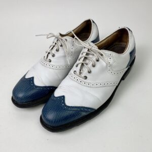 Used FootJoy ICON Mens 11 Leather Golf Shoes Wing Tip Blue & White 52104 Custom