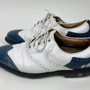 Used FootJoy ICON Mens 11 Leather Golf Shoes Wing Tip Blue & White 52104 Custom