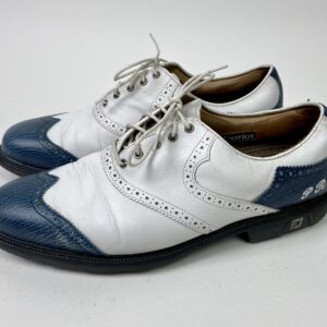 Used FootJoy ICON Mens 11 Leather Golf Shoes Wing Tip Blue & White 52104 Custom