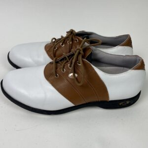 Used ADIDAS Z Traxion Tour Golf Shoes Men's Size 9 Brown & White Fast Twist Ships Free