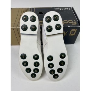 New FootJoy Green Joys Womens Size 6 Golf Shoes Metal Spike White 48843 Vintage