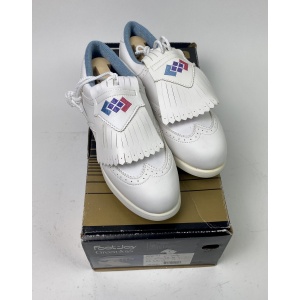New FootJoy Green Joys Womens Size 6 Golf Shoes Metal Spike White 48843 Vintage