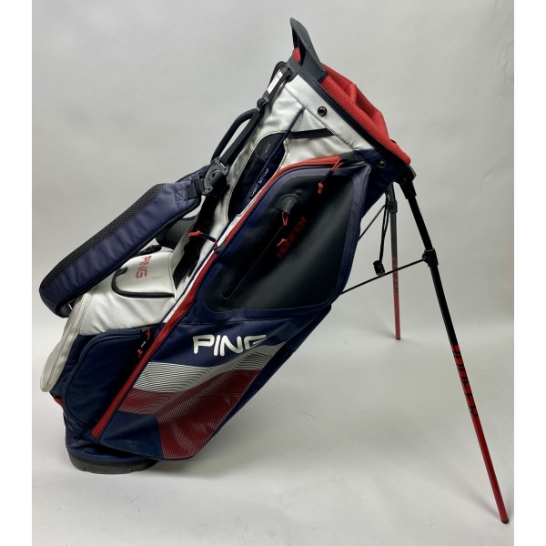 (激レア)PING HOOFER CART ゴルフバッグ ネイビー/レッド Ping Hoofer Golf Cart/Carry Stand Bag 5-Way Divided Gray Dual
