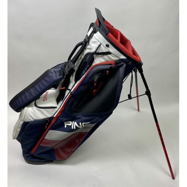 PING HOOFER CART ゴルフバッグ ネイビー/レッド Ping Hoofer Golf Cart/Carry Stand Bag 5-Way Divided Gray Dual