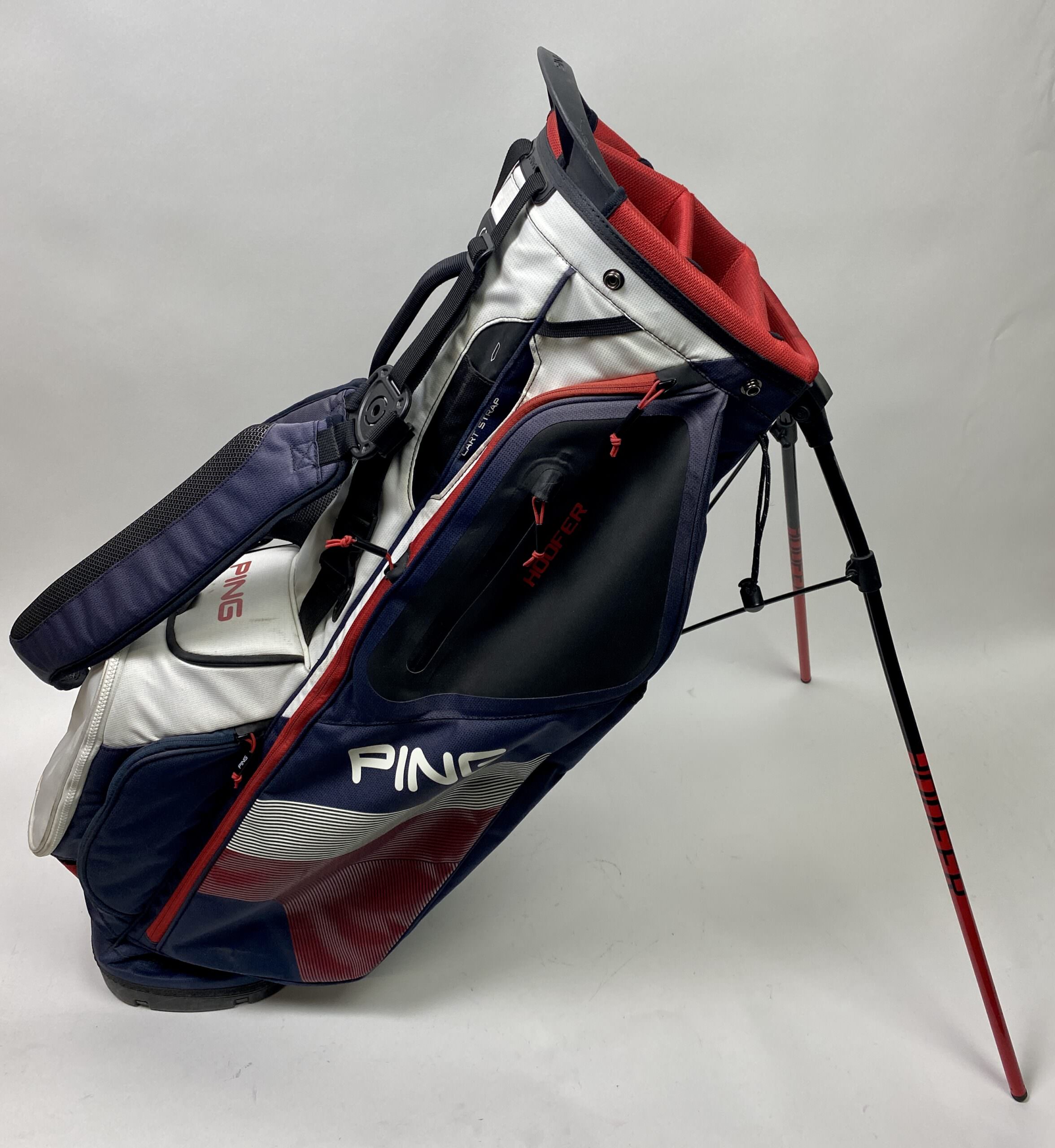 Ping Hoofer Golf Cart/Carry Stand Bag 5-Way Divided Gray Dual