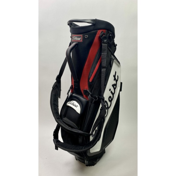 Titleist Golf Cart/Carry Stand Bag 4-Way Divided Red/Black Dual Straps & Handle
