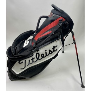 Titleist Golf Cart/Carry Stand Bag 4-Way Divided Red/Black Dual Straps & Handle