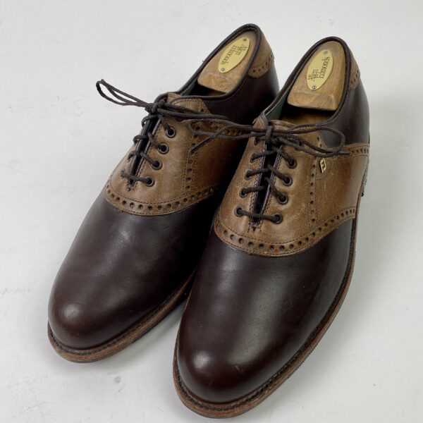 Used FootJoy Classics Dry Waterproof Mens US Size 8.5 Golf Shoes Brown 50195X