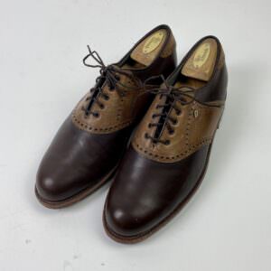 Used FootJoy Classics Dry Waterproof Mens US Size 8.5 Golf Shoes Brown 50195X