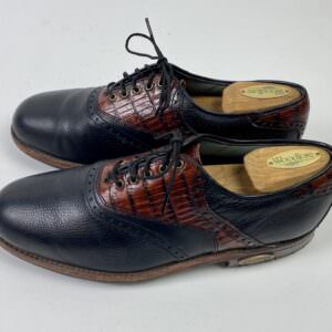 Used FootJoy Classics Dry Waterproof Mens US Size 9.5 D Golf Shoes Black 50487