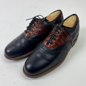 Used FootJoy Classics Dry Waterproof Mens US Size 9.5 D Golf Shoes Black 50487