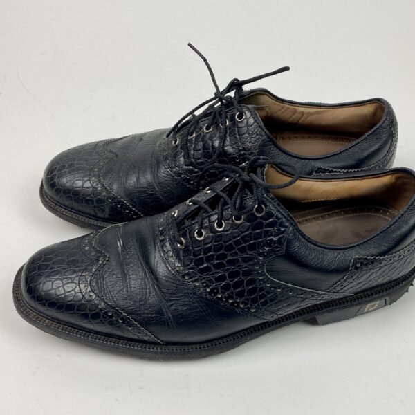 Rare Classics by Footjoy Mens Sz 9 ‎ Black Wingtip Oxford Spikeless Golf Shoes MENS NEW FOOTJOY VINTAGE BLACK WINGTIP PATENT LEATHER DRESS  main image 4