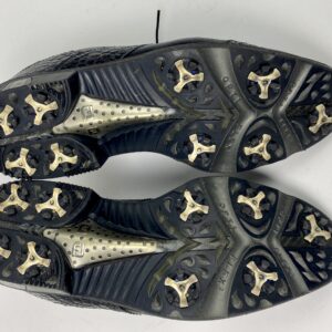 Used FootJoy ICON Mens Size US 11  Golf Shoes Black Croc & Leather Wing Tip