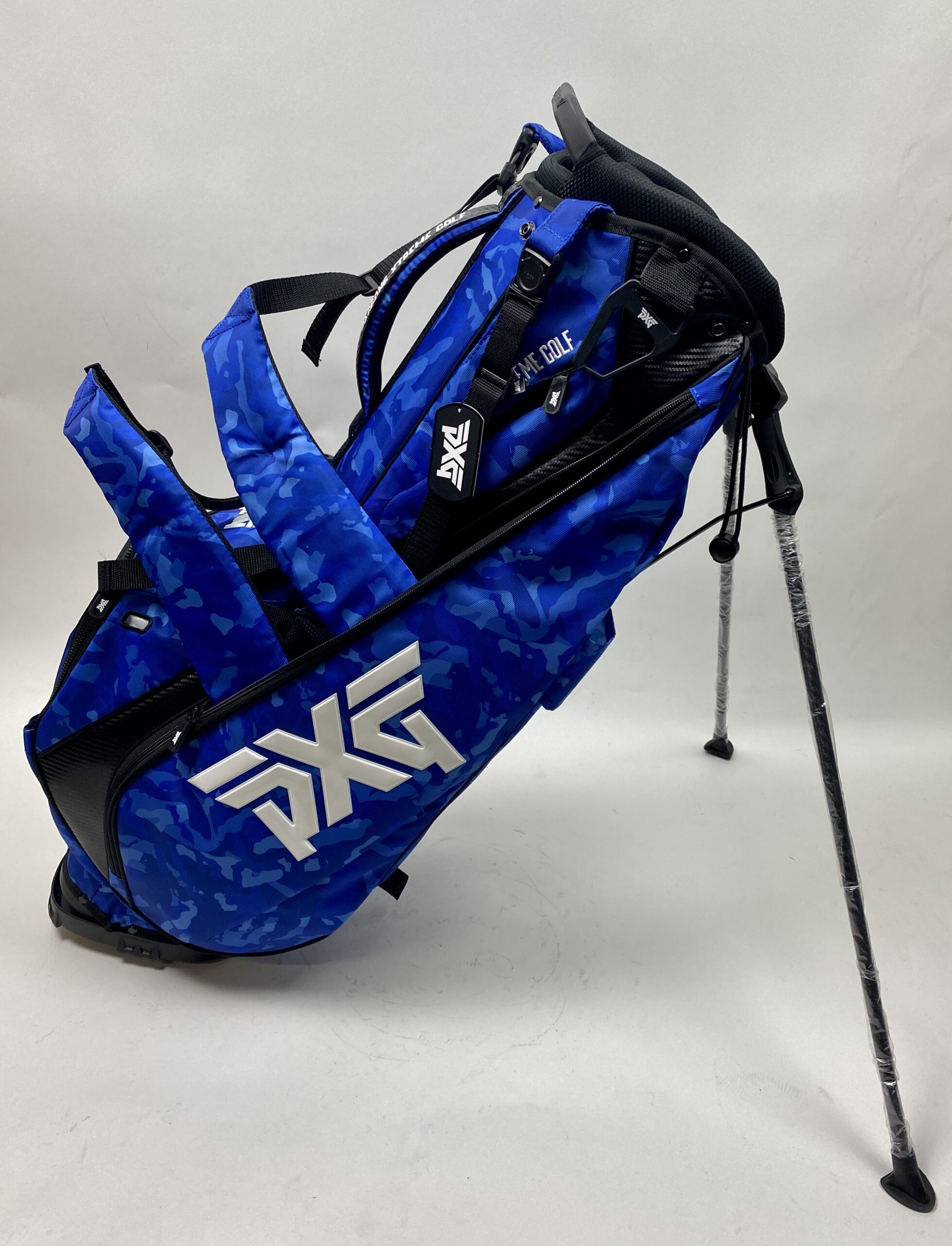 Brand New PXG Paratrooper Blue Carry Stand Bag Camo BackPack