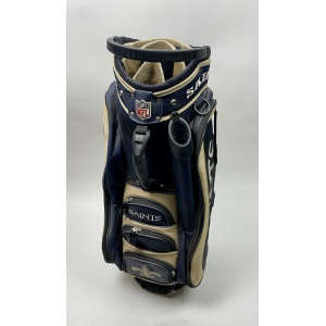 Used NFL New Orleans Saints Football Golf Cart/Carry Bag 14-Way Ships Free