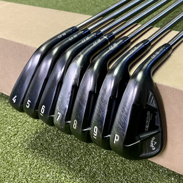 Callaway Rogue Pro Black Irons 4-PW recoil 780 F4 Stiff Flex Graphite Golf Set