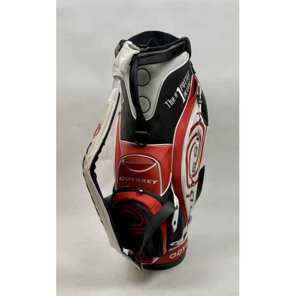 Odyssey Staff Golf Cart Carry Bag 6-Way White/Red/Black Free Shipping