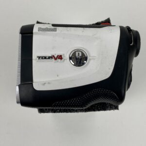 Used Bushnell Tour V4 Laser Rangefinder Black/White/Red With Stick It Strap