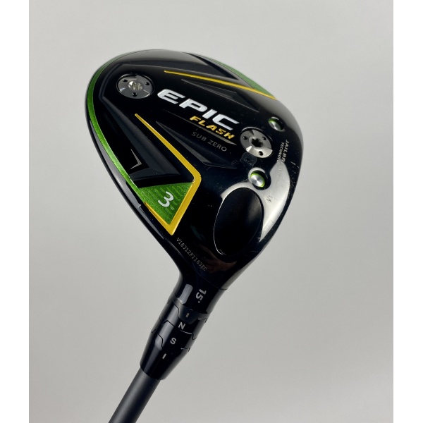 Used RH Callaway Epic Flash Sub Zero Fairway 3 Wood 15* 70g Stiff Graphite Golf