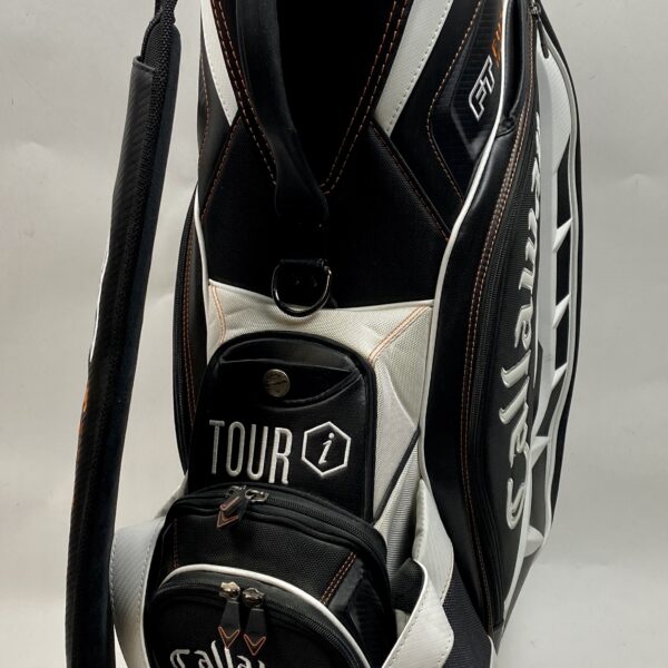 Used Callaway FT Fusion Tour Staff Golf Cart Carry Bag 6-Way Black 8 Pockets