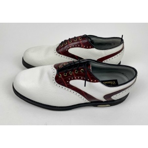 New FootJoy Classics Tour Mens 11 1/2 D Red Croc and White Leather Golf Shoes