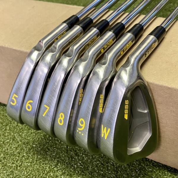 Used RH Ping Yellow Dot S55 Irons 5-PW CFS Regular Flex Steel Golf Club Set