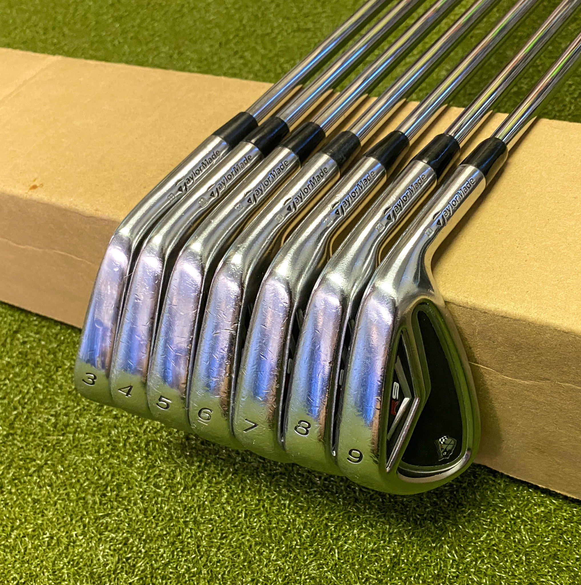 Tour Issue TaylorMade R9 TP B Stamp Irons 3-9 6.0 Stiff Flex Steel Golf ...