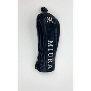 Very Nice Miura Driver Leather Headcover Head Cover Black Ships Free