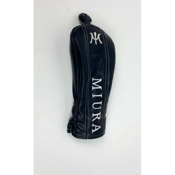 Very Nice Miura Driver Leather Headcover Head Cover Black Ships Free
