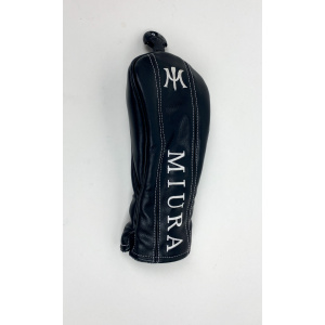 Very Nice Miura Driver Leather Headcover Head Cover Black Ships Free