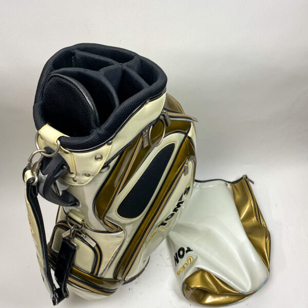 Used Lexus Logo Tom's Golf Staff Bag Tan 6 Dividers with Rainhood