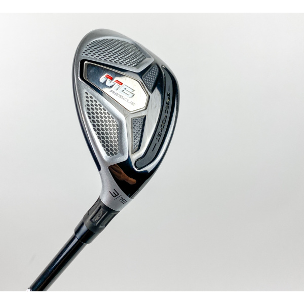 Used RH TaylorMade M6 Rescue 3 Hybrid 19* ATMOS 7 Stiff Flex Graphite Golf Club
