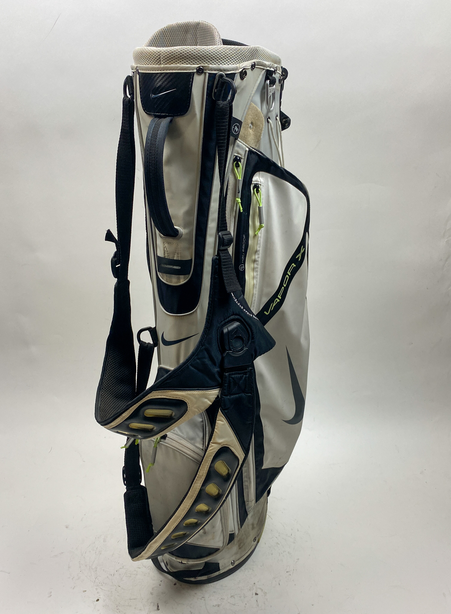 Used White/Black Nike Vapor X Golf Stand Bag 5-Way With Strap No