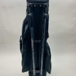 Used Ti Tech Stand Golf Bag 6 Dividers Gray/Black With Strap & Rainhood