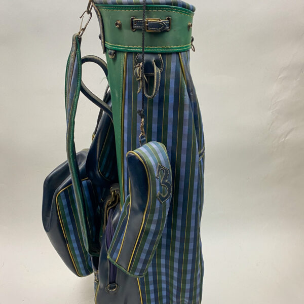 Vintage John Letters of Scotland Golf Bag Blue/Green Plaid w/ Accessory Bags